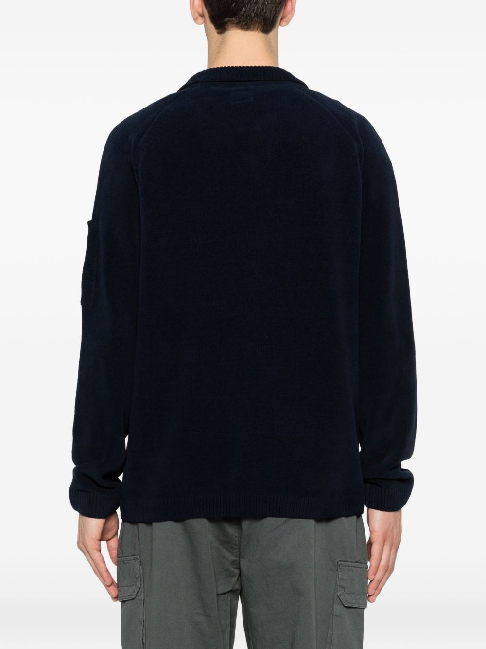 V-neck pocket-sleeve sweater