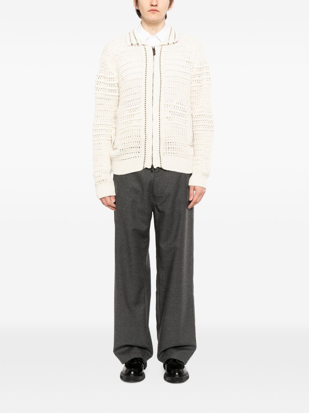 zip knitted cardigan