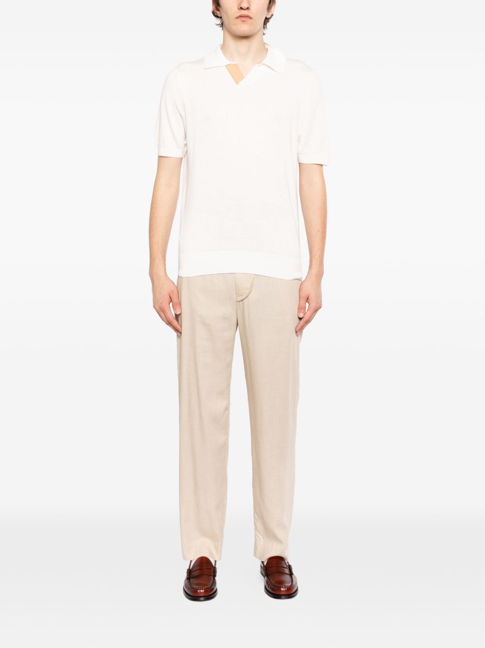 short-sleeve open collar polo shirt