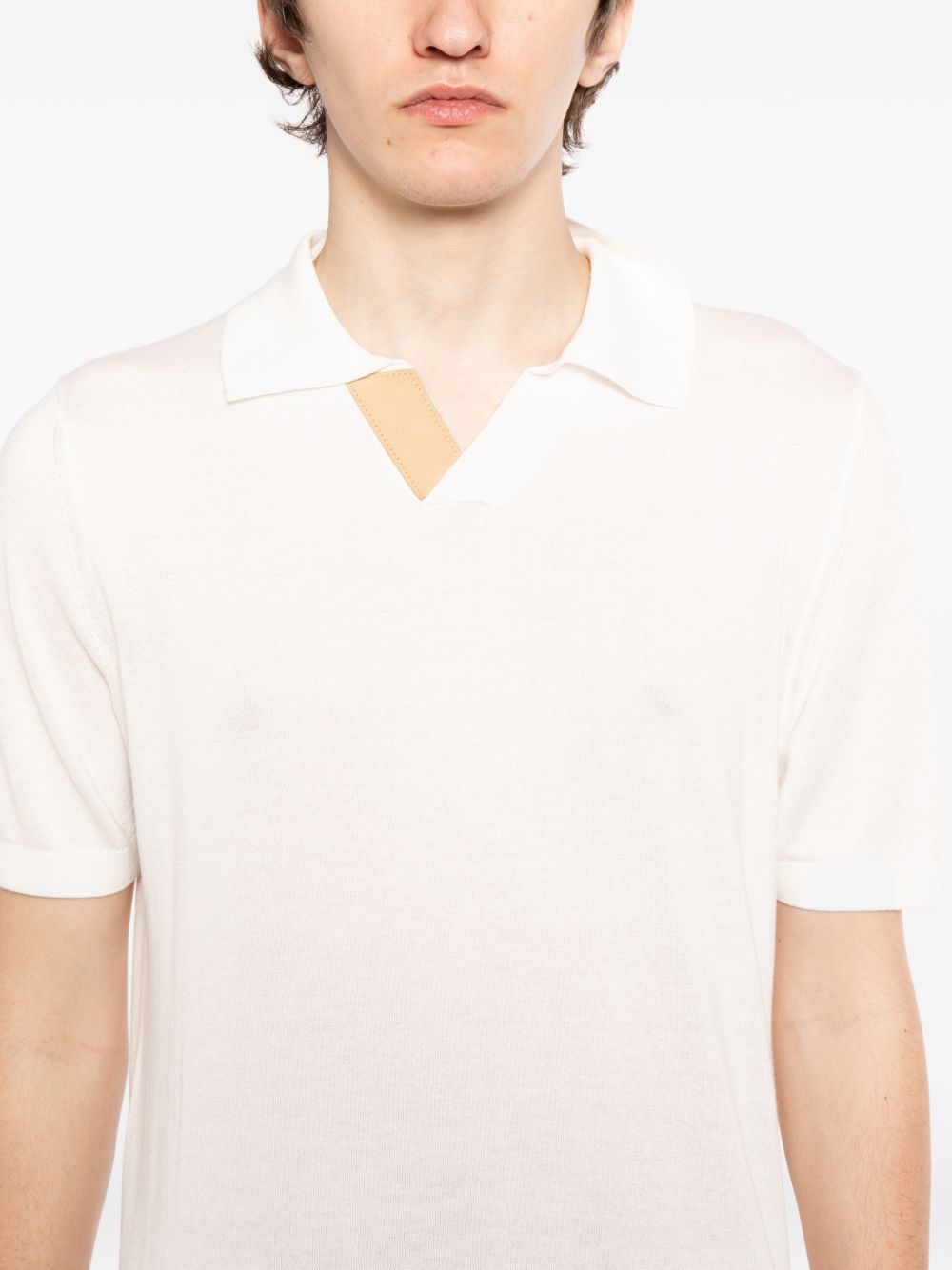 short-sleeve open collar polo shirt