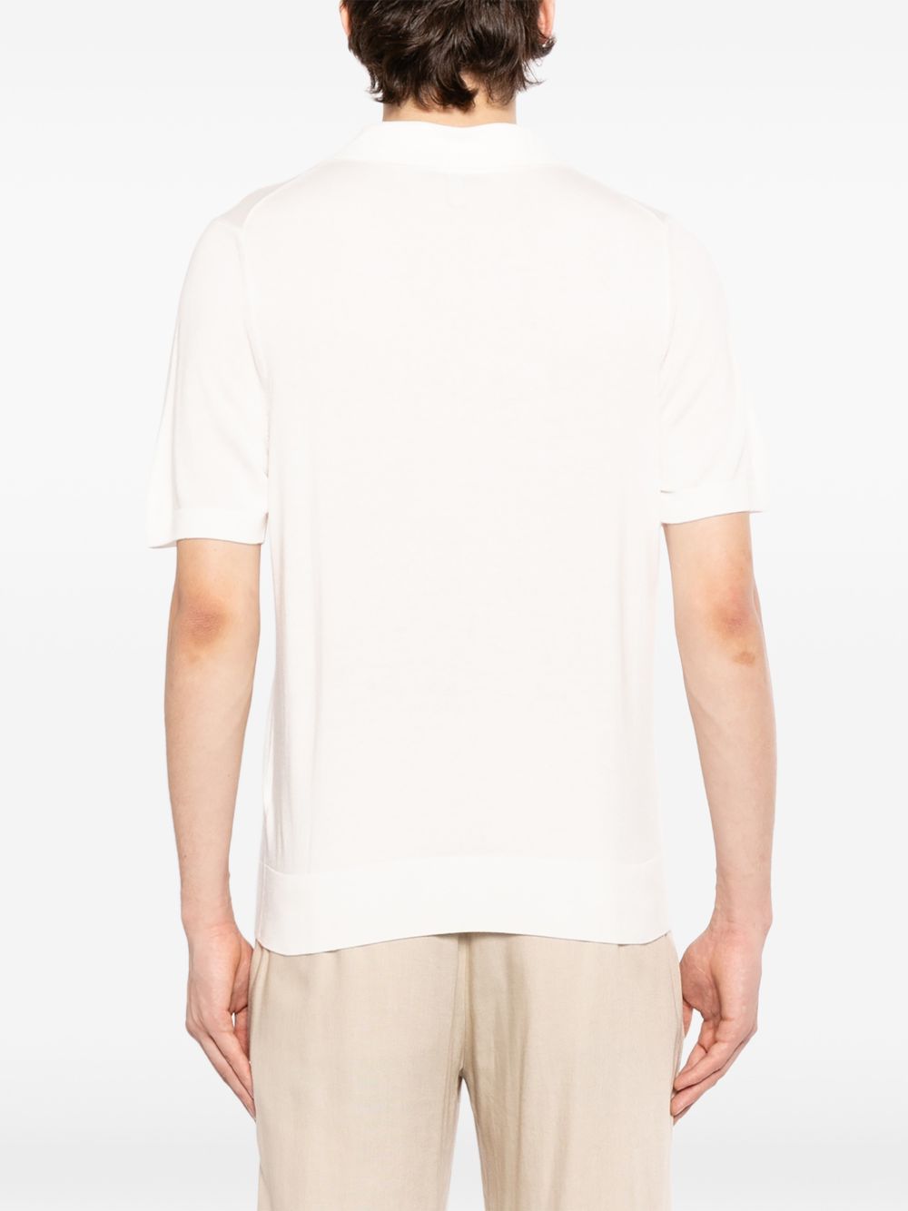 short-sleeve open collar polo shirt