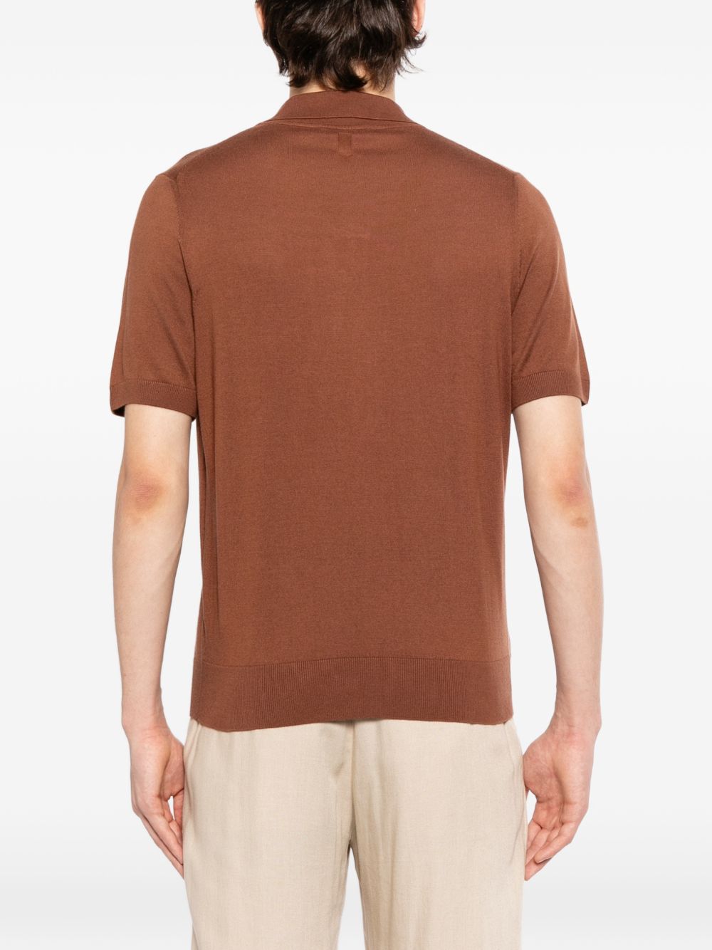 short-sleeve open collar polo shirt