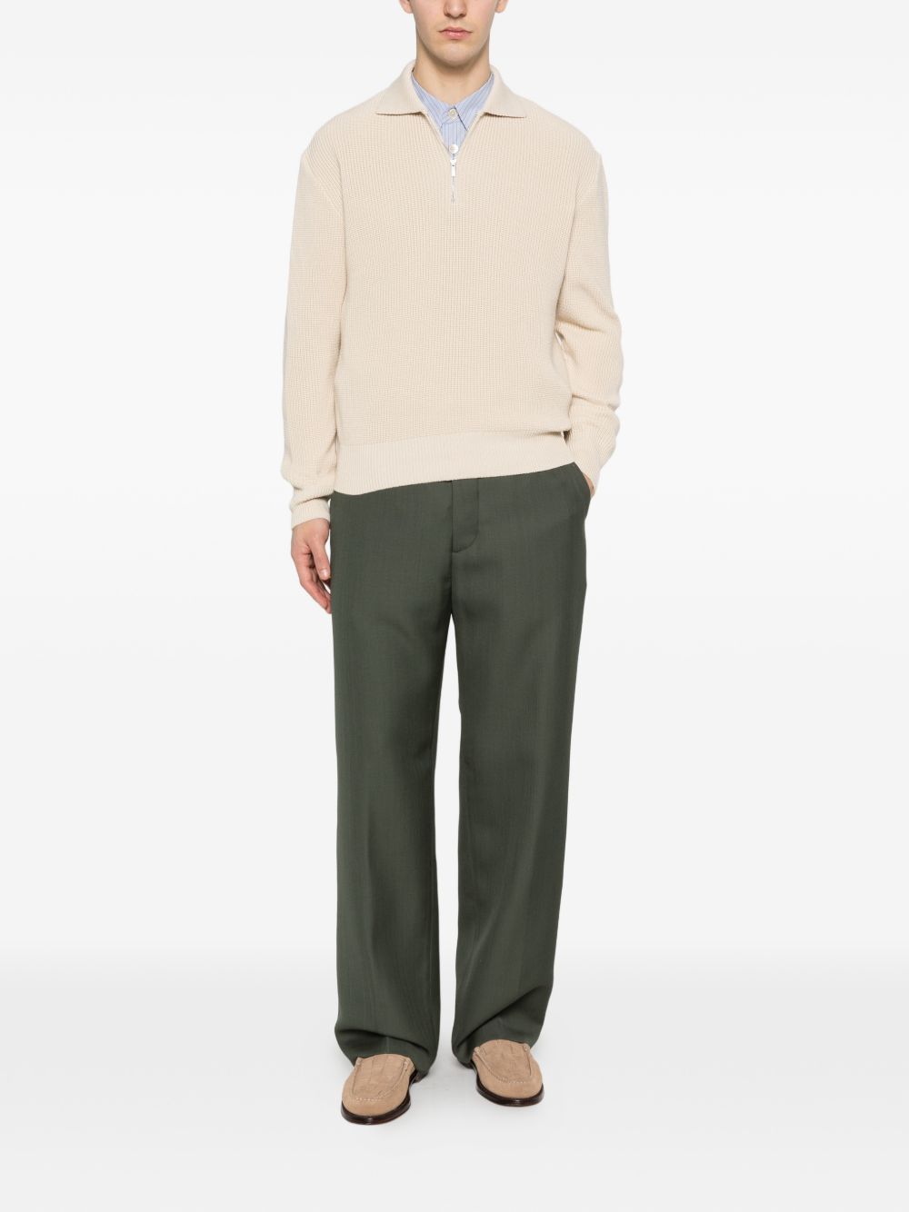 half-zip polo sweater