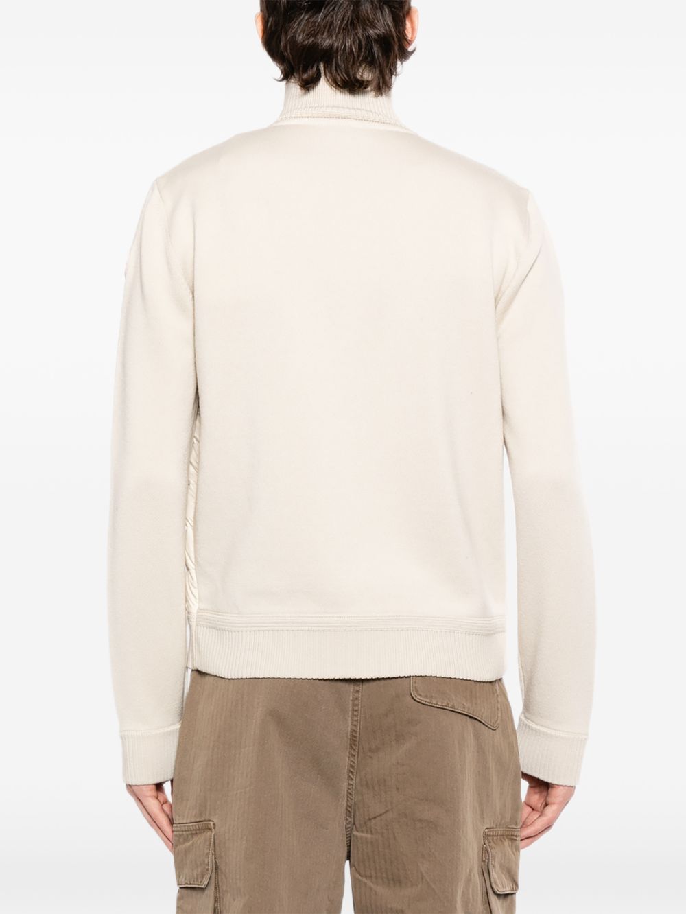 Padded Wool Zip-Up Cardigan