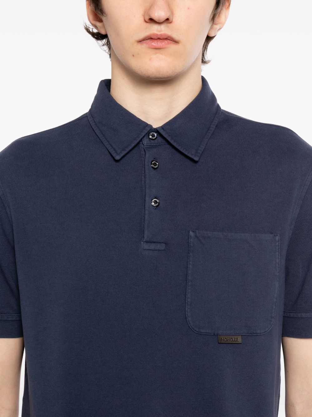 leather logo cotton polo shirt