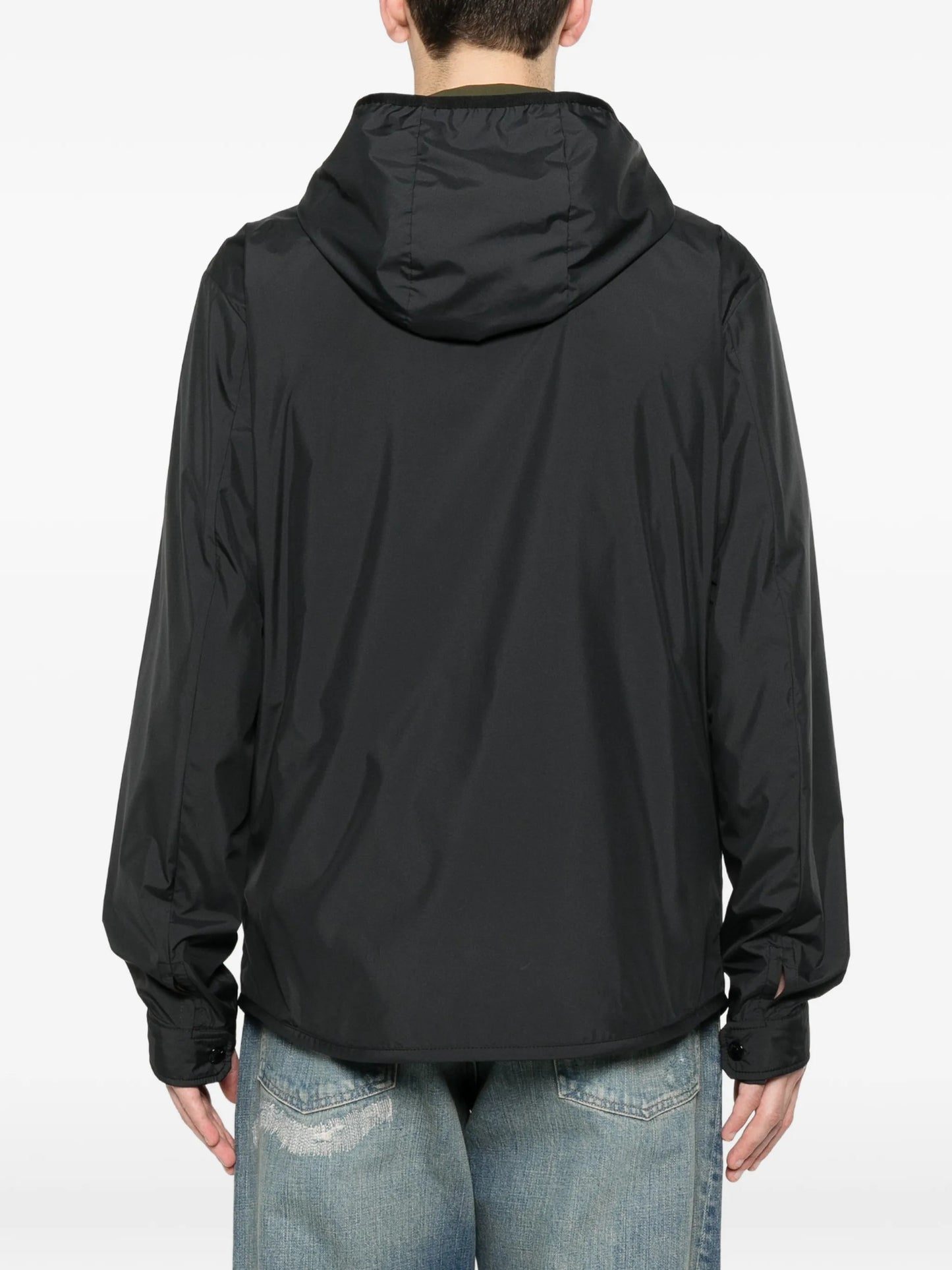 Removable-Lining Hooded Jacket Reversible
