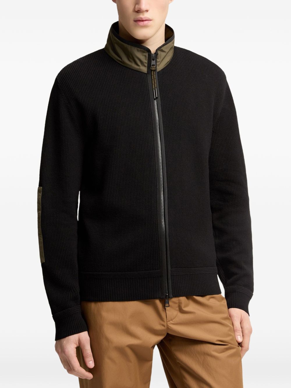 zip-up cardigan
