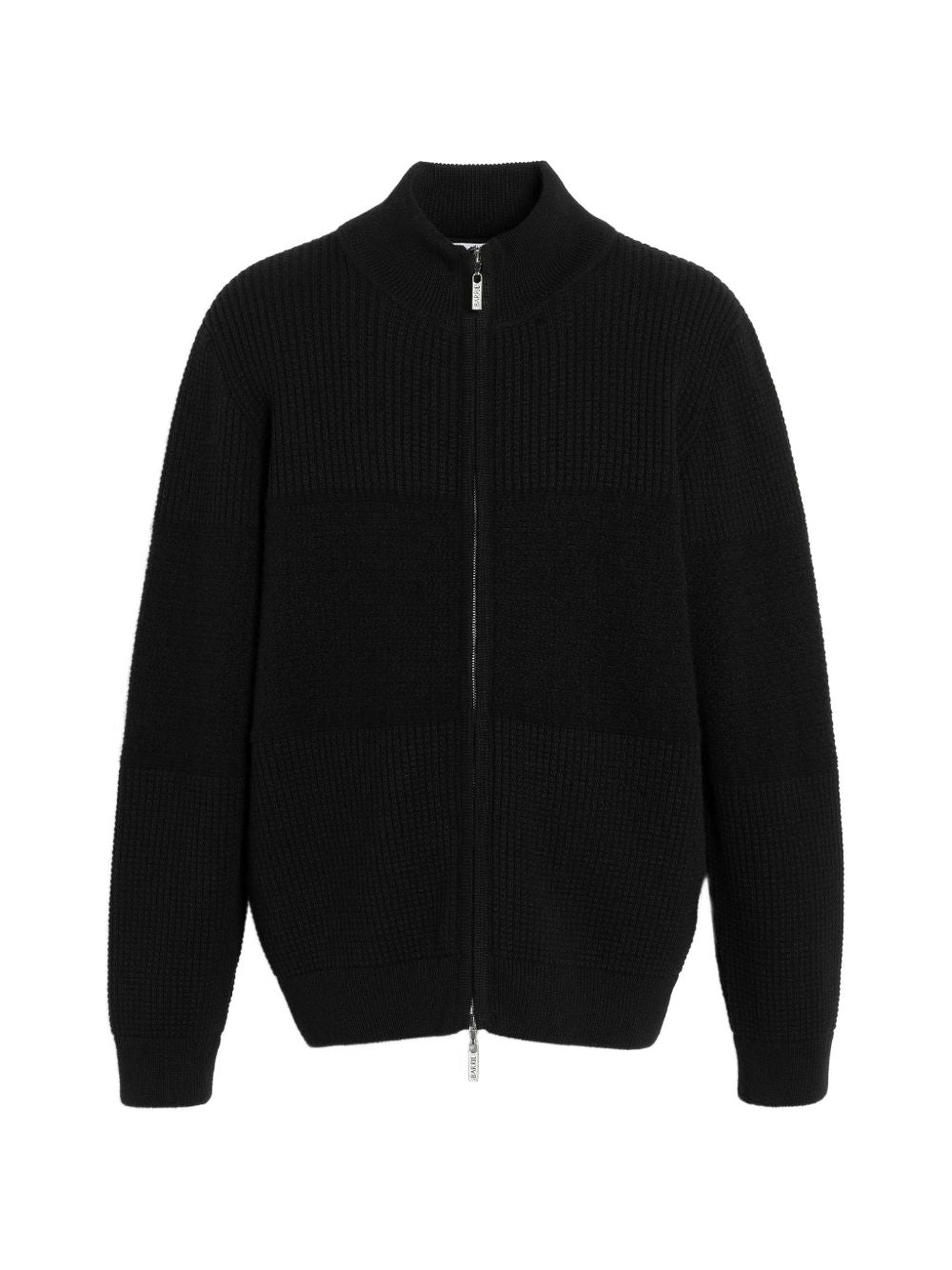 Chunky waffle-effect zip cardigan