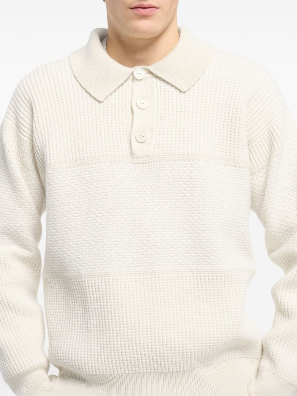 waffle-effect polo shirt