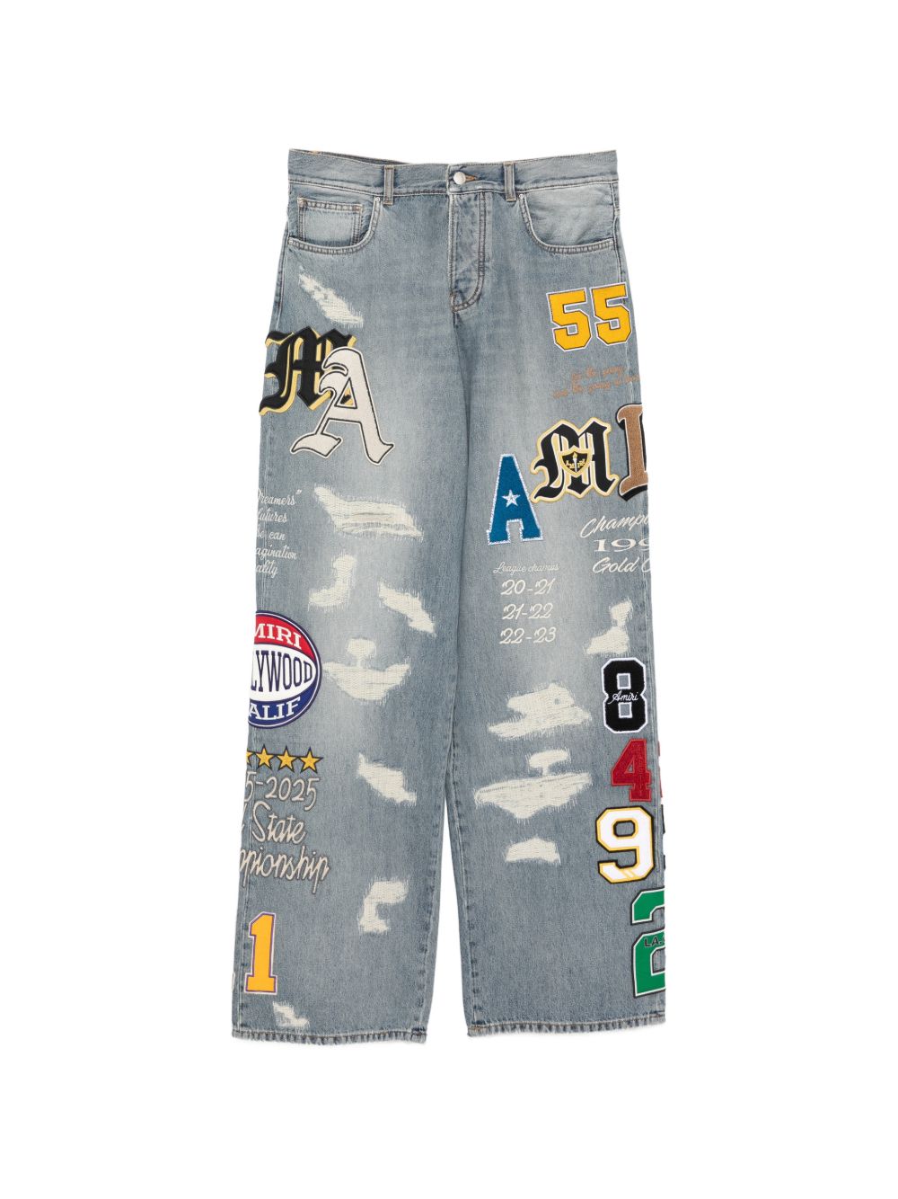 varsity-patch jeans