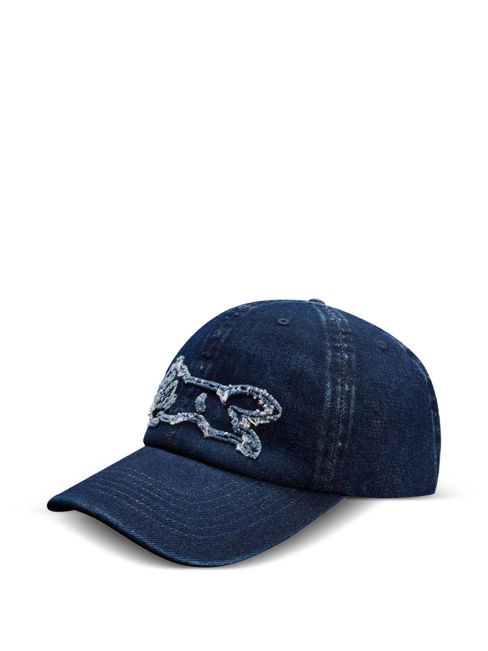logo-embroidered denim baseball cap