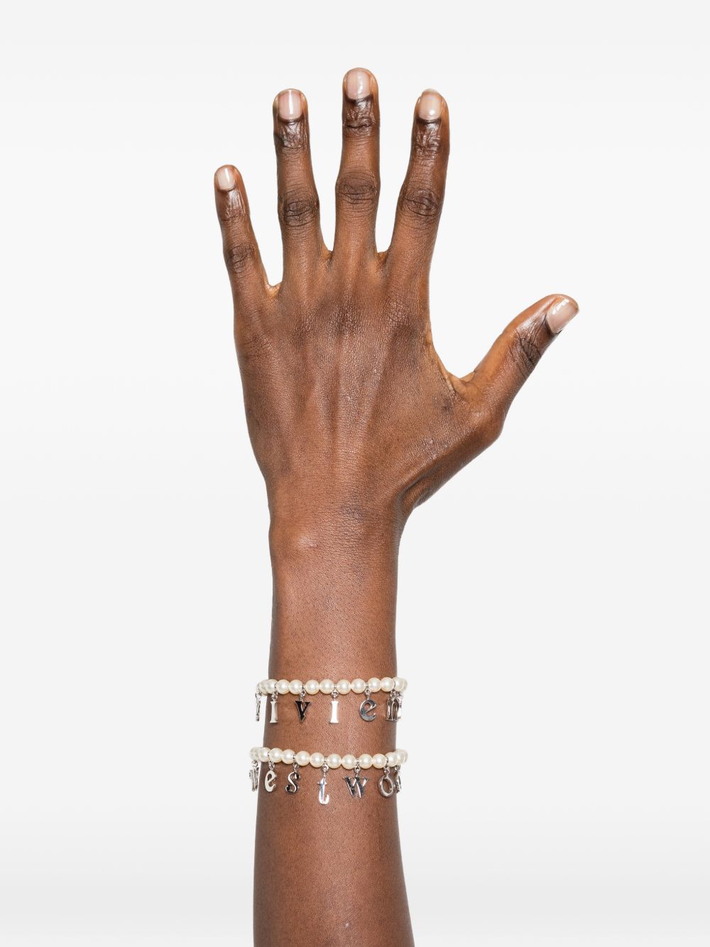 pearl charm bracelet (set of two)