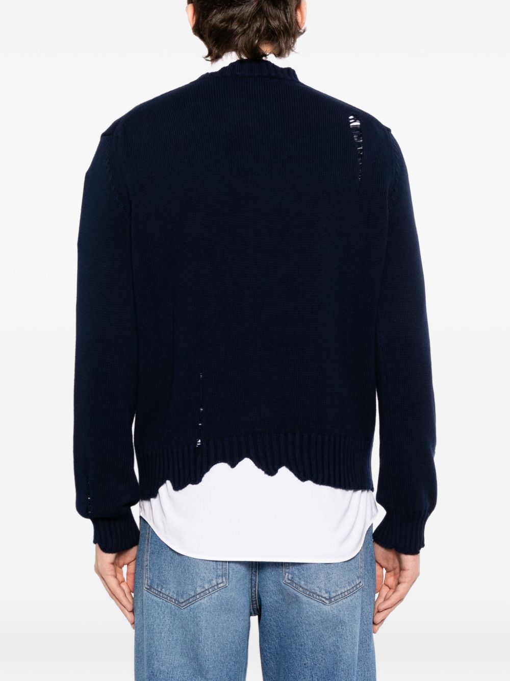 skull-distressed sweater