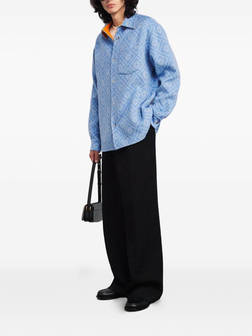 monogram-pattern shirt