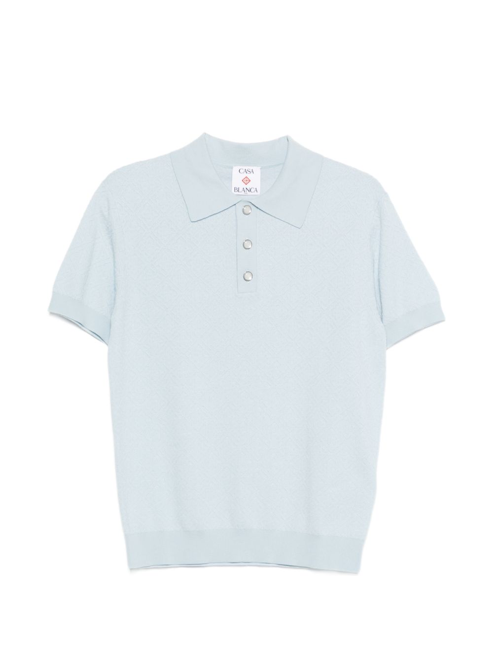 monogram pointelle polo shirt