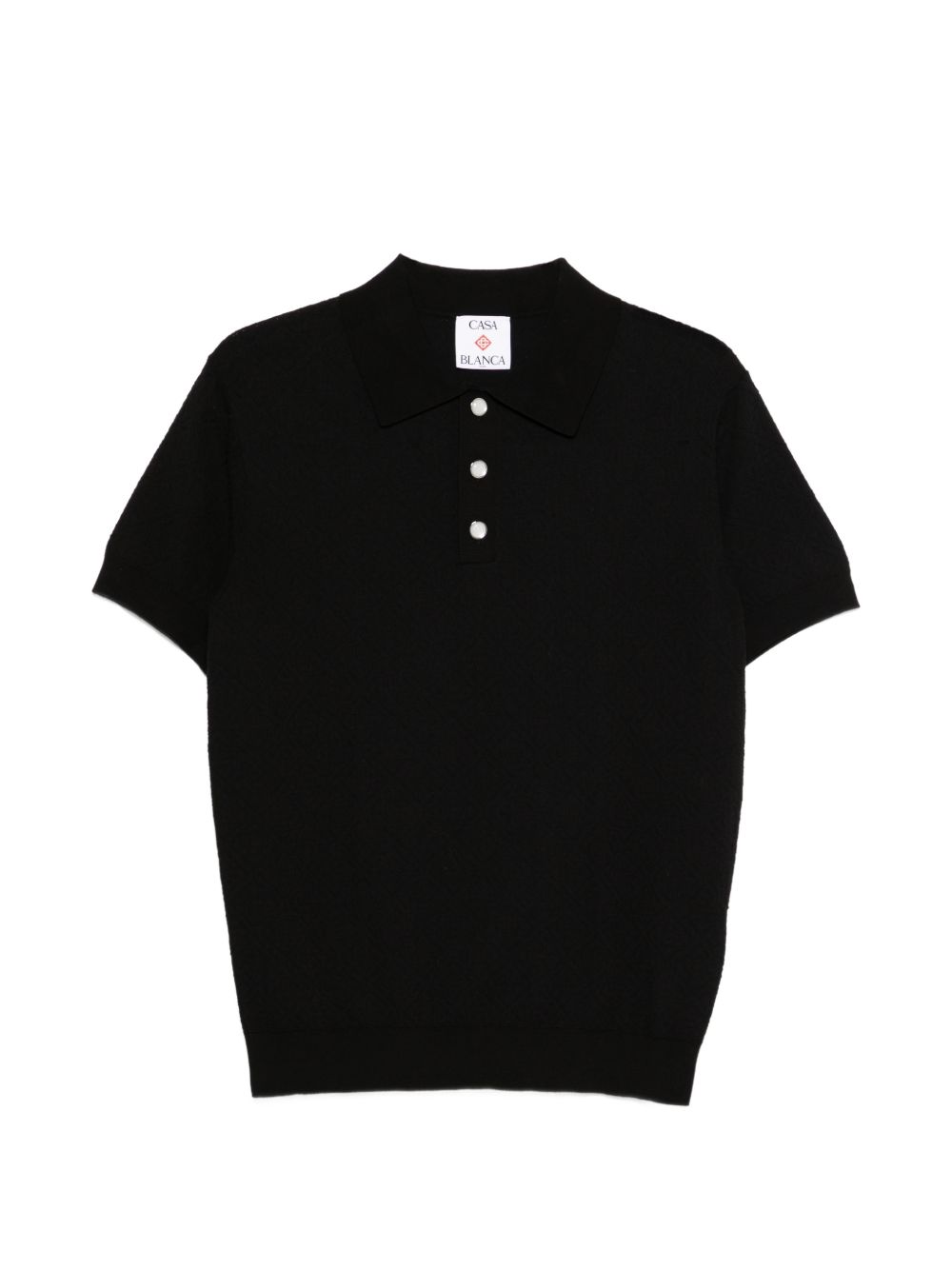 pointelle monogram polo shirt