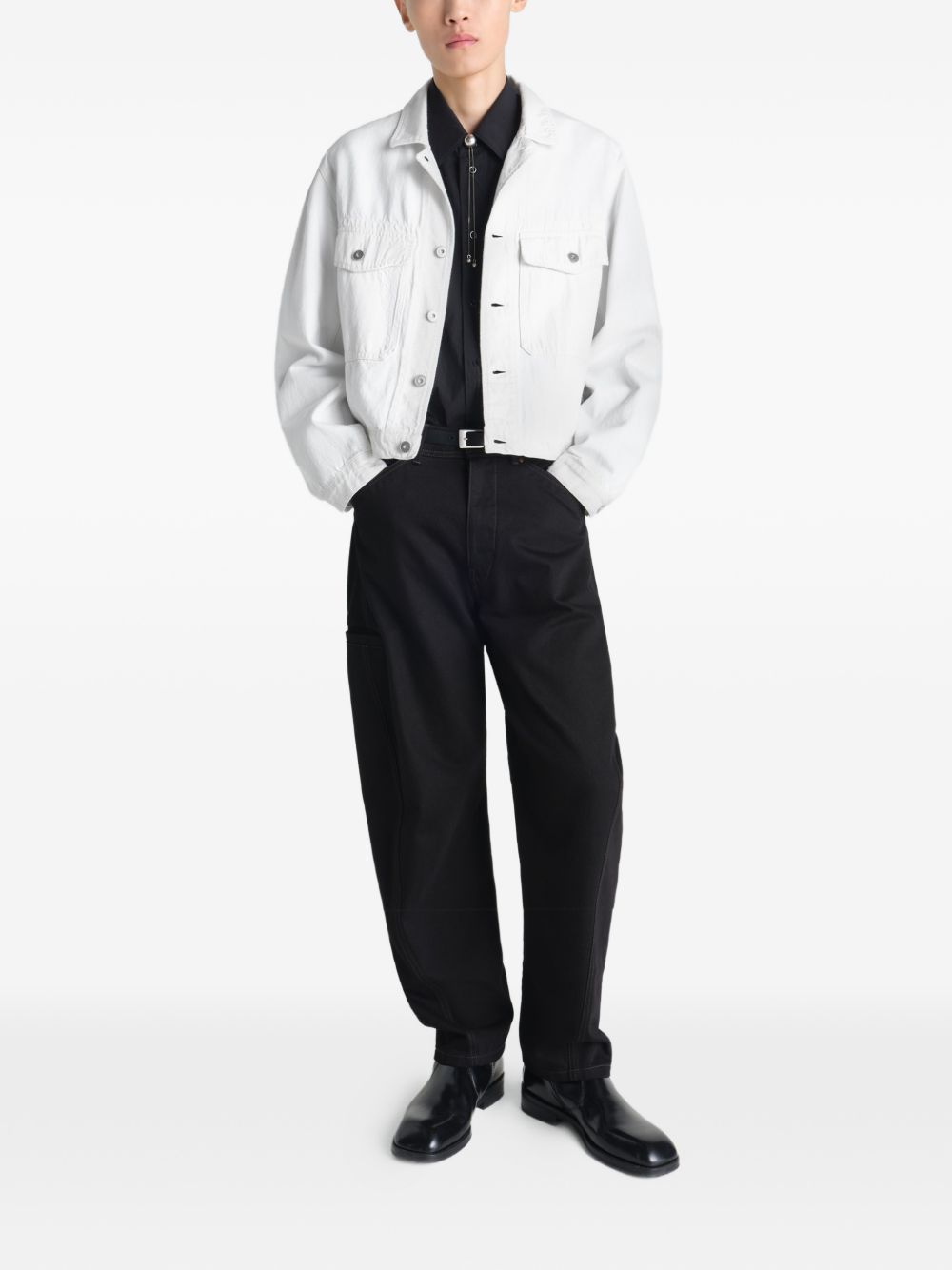 buttoned trucker jacket