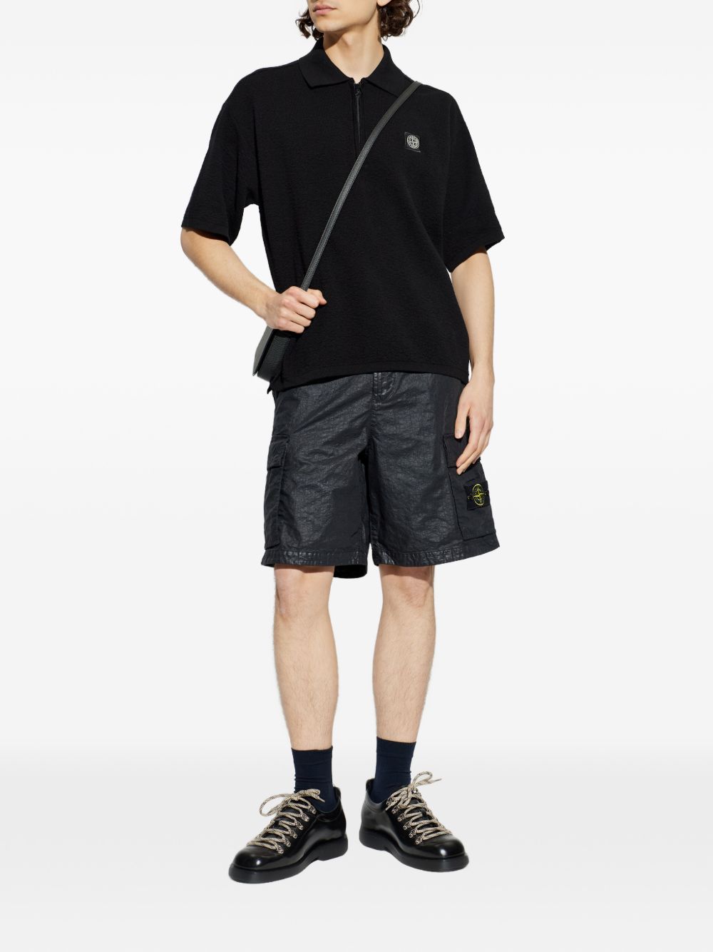 zip-up polo shirt