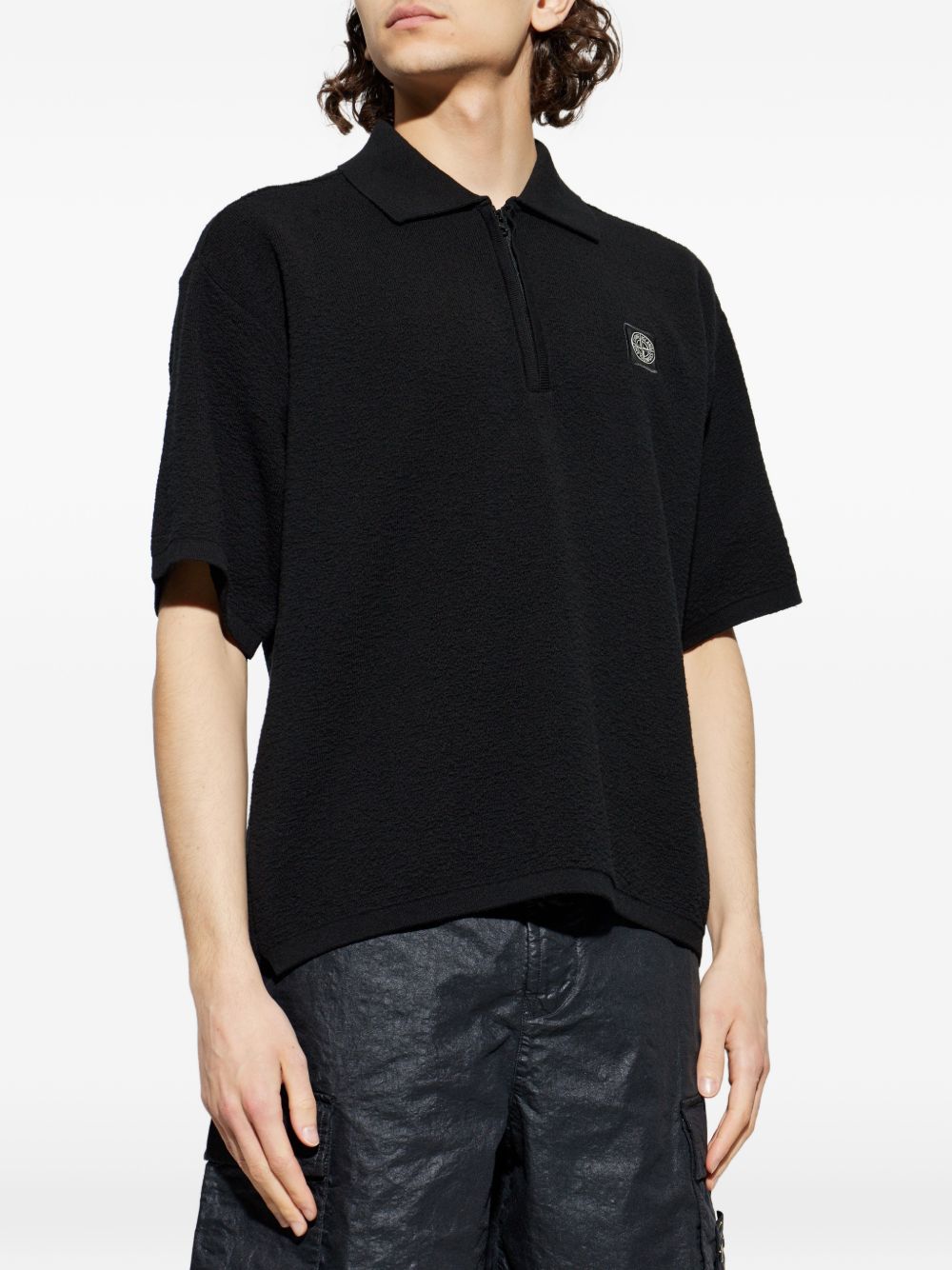 zip-up polo shirt
