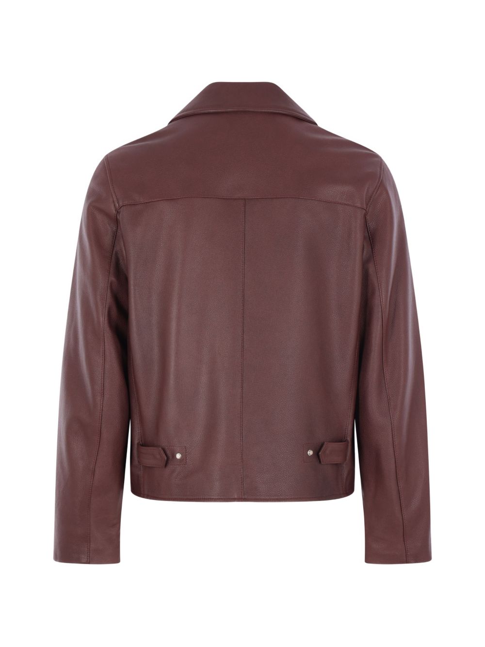 zip-up leather jacket