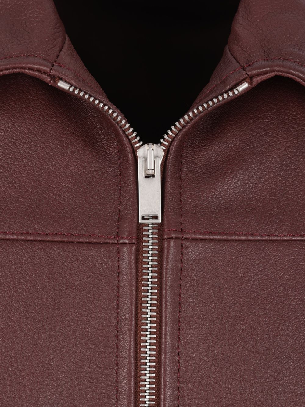 zip-up leather jacket