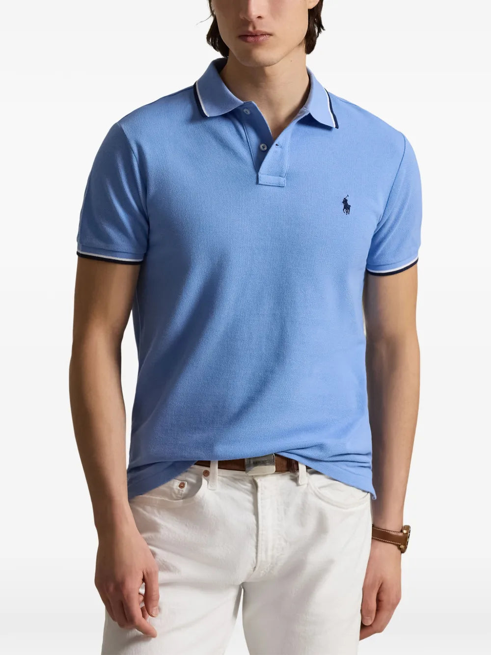 embroidered short-sleeve polo shirt