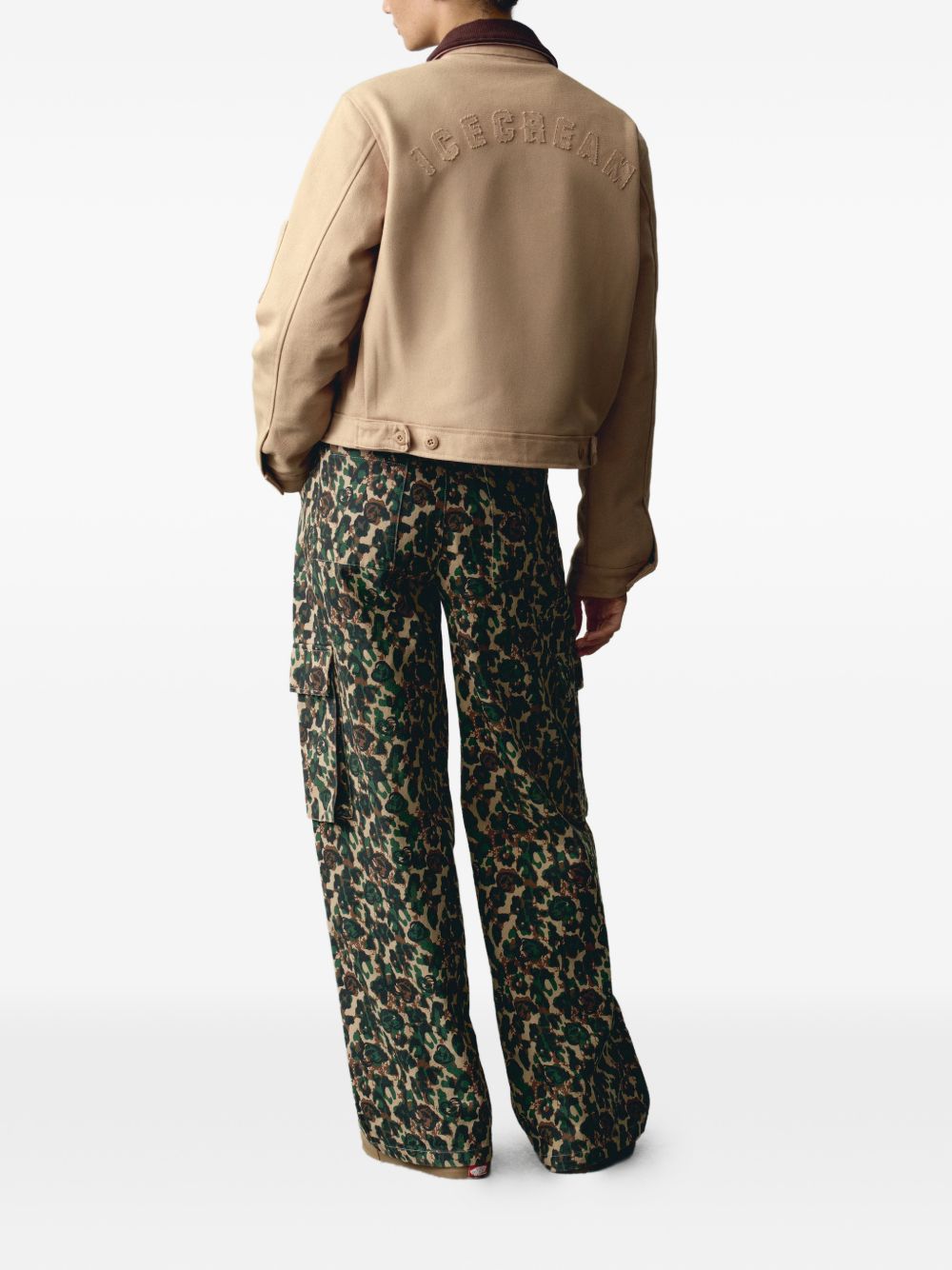 appliqued corduroy-collar jacket