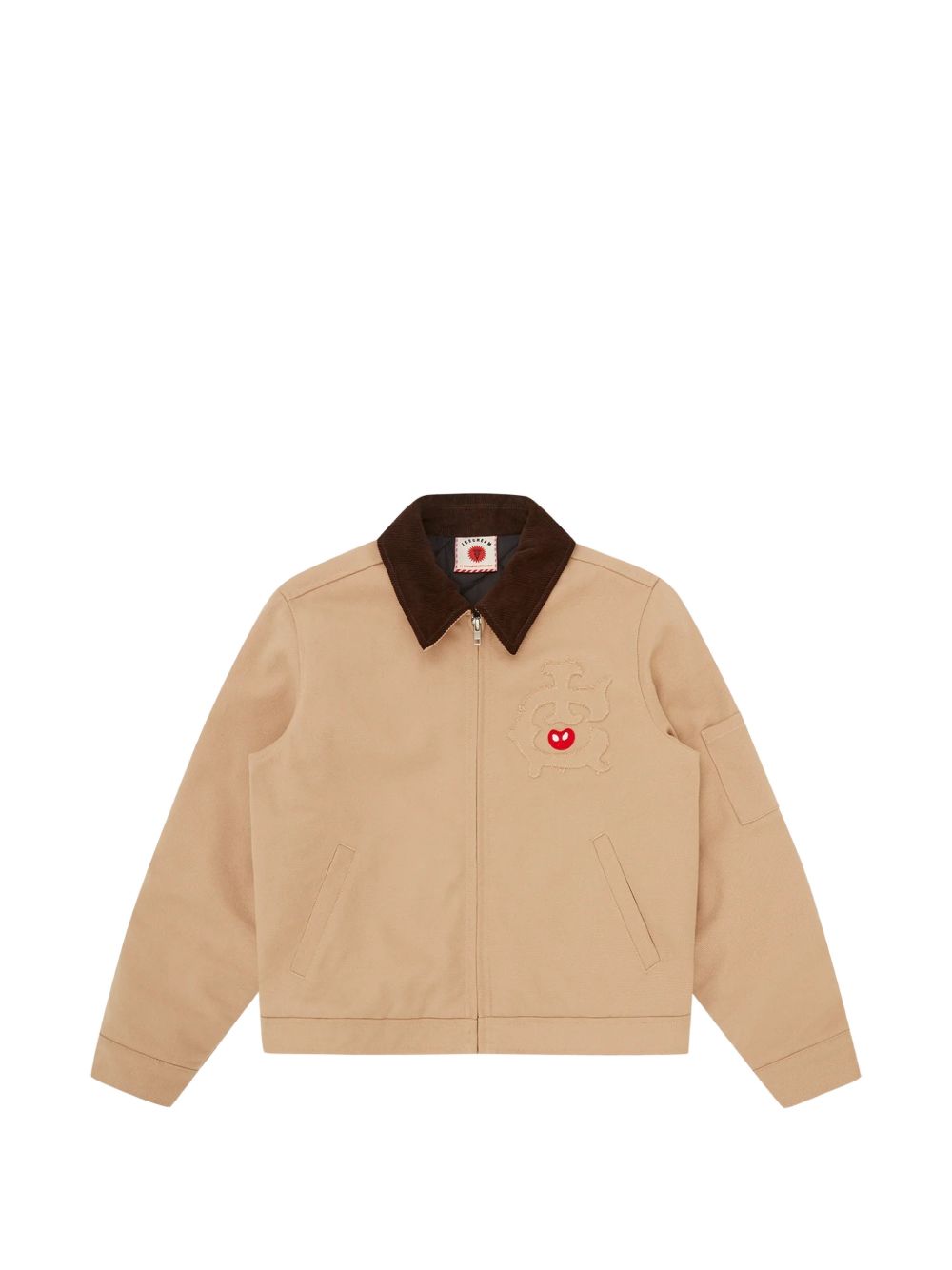 appliqued corduroy-collar jacket