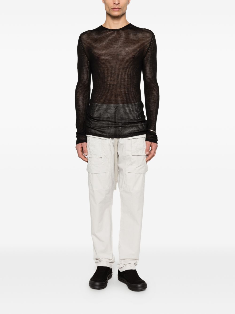 ribbed crew-neck sweater