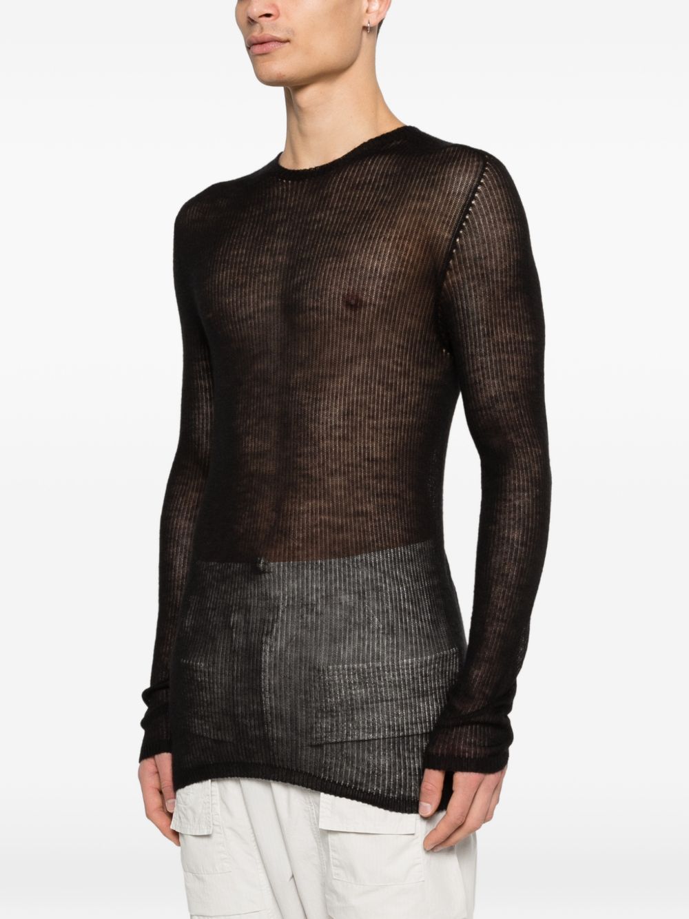 ribbed crew-neck sweater