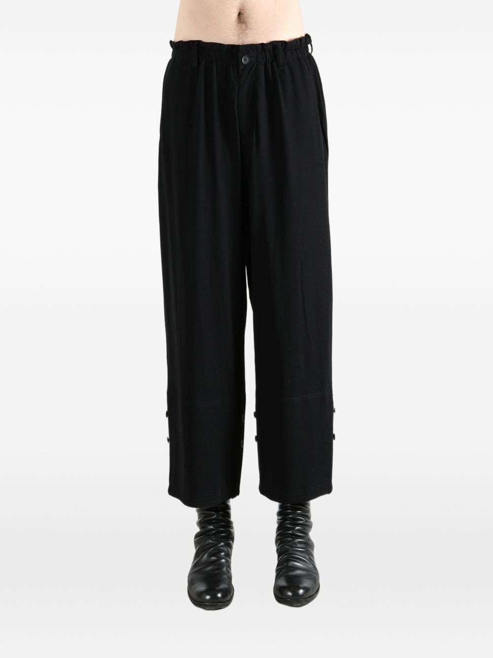 button-detail trousers