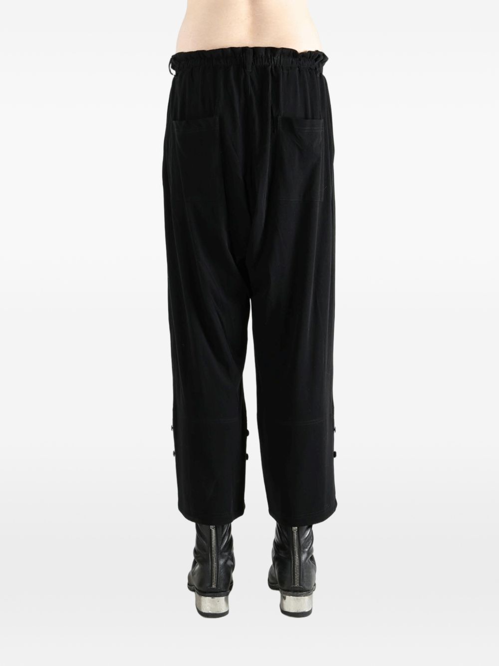 button-detail trousers