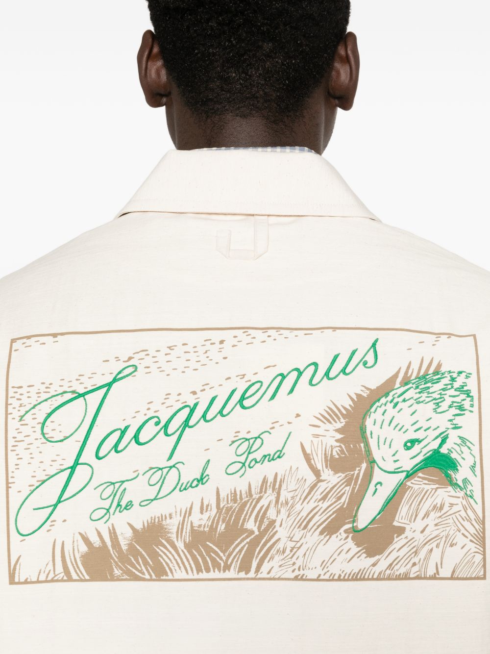 Mecano embroidered-logo zip shirt