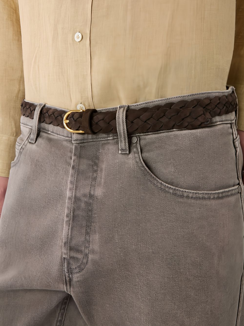 braided leather belt