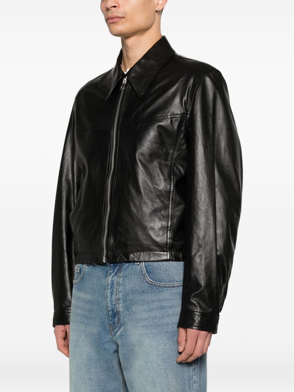 collared zip-fastening jacket