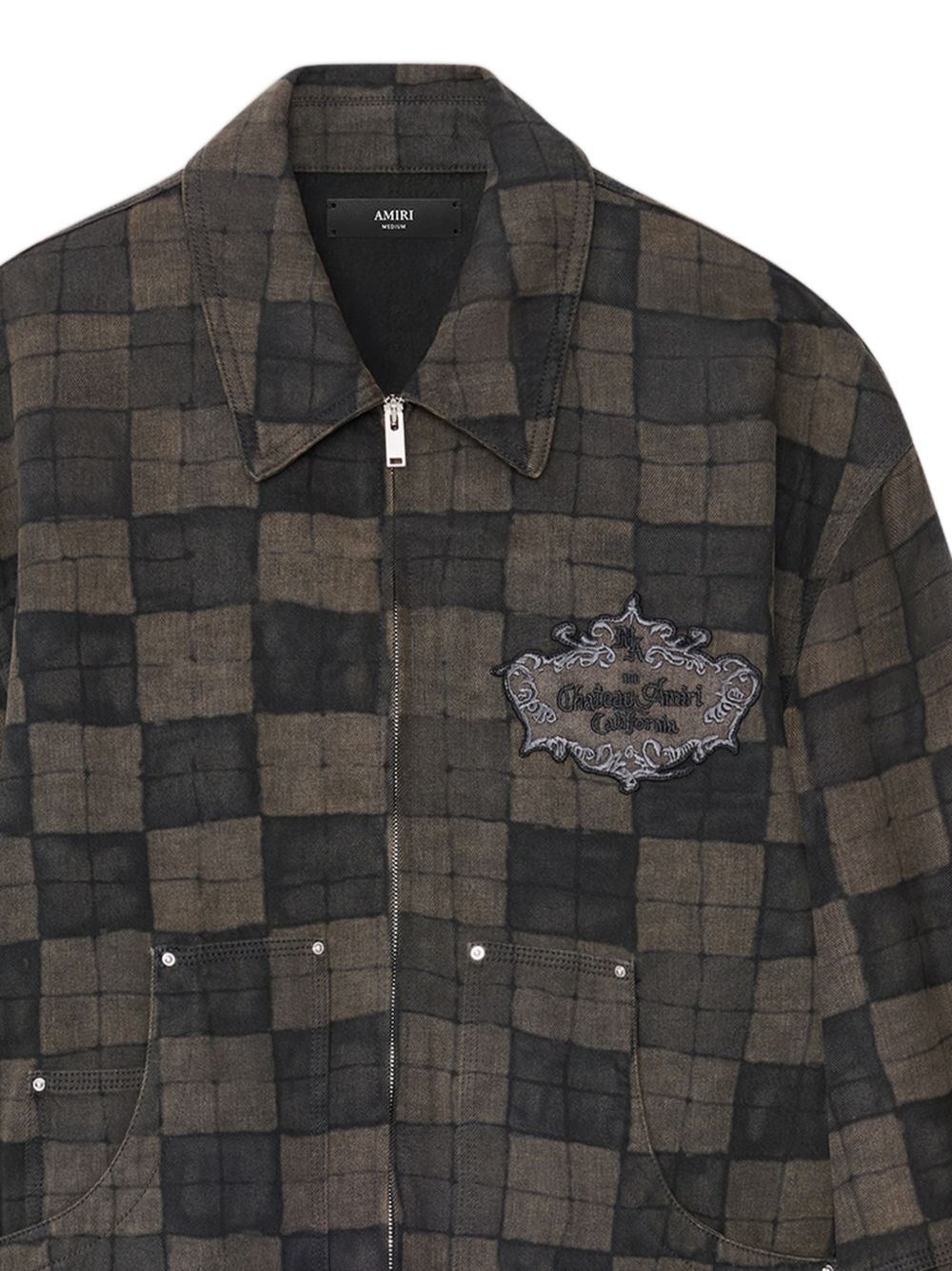 checked denim jacket