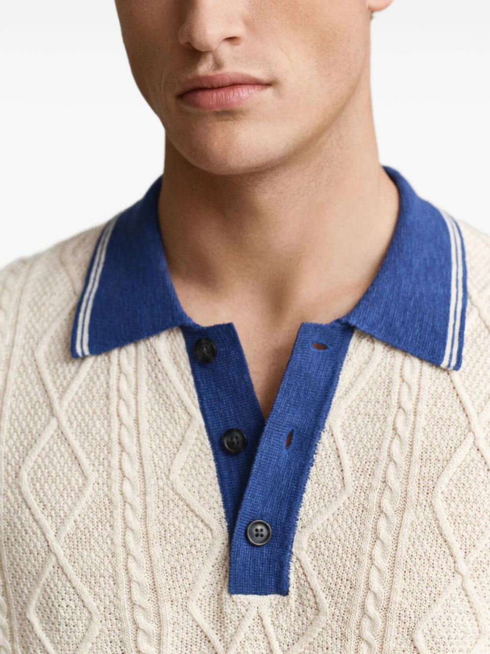 cable-knit polo shirt