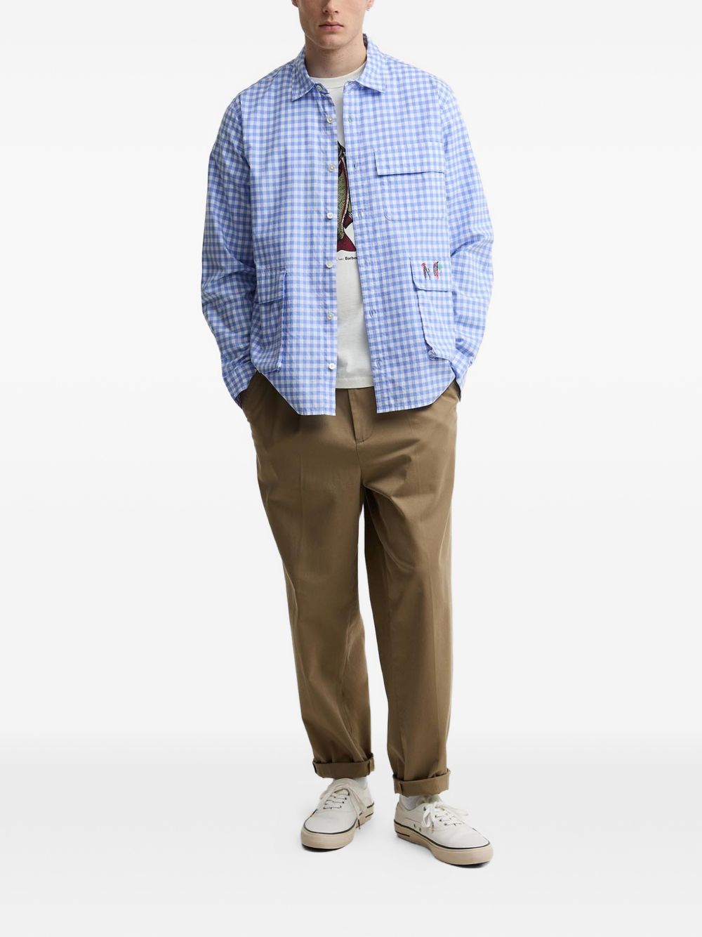 x Paul Smith gingham embroidered-detail shirt