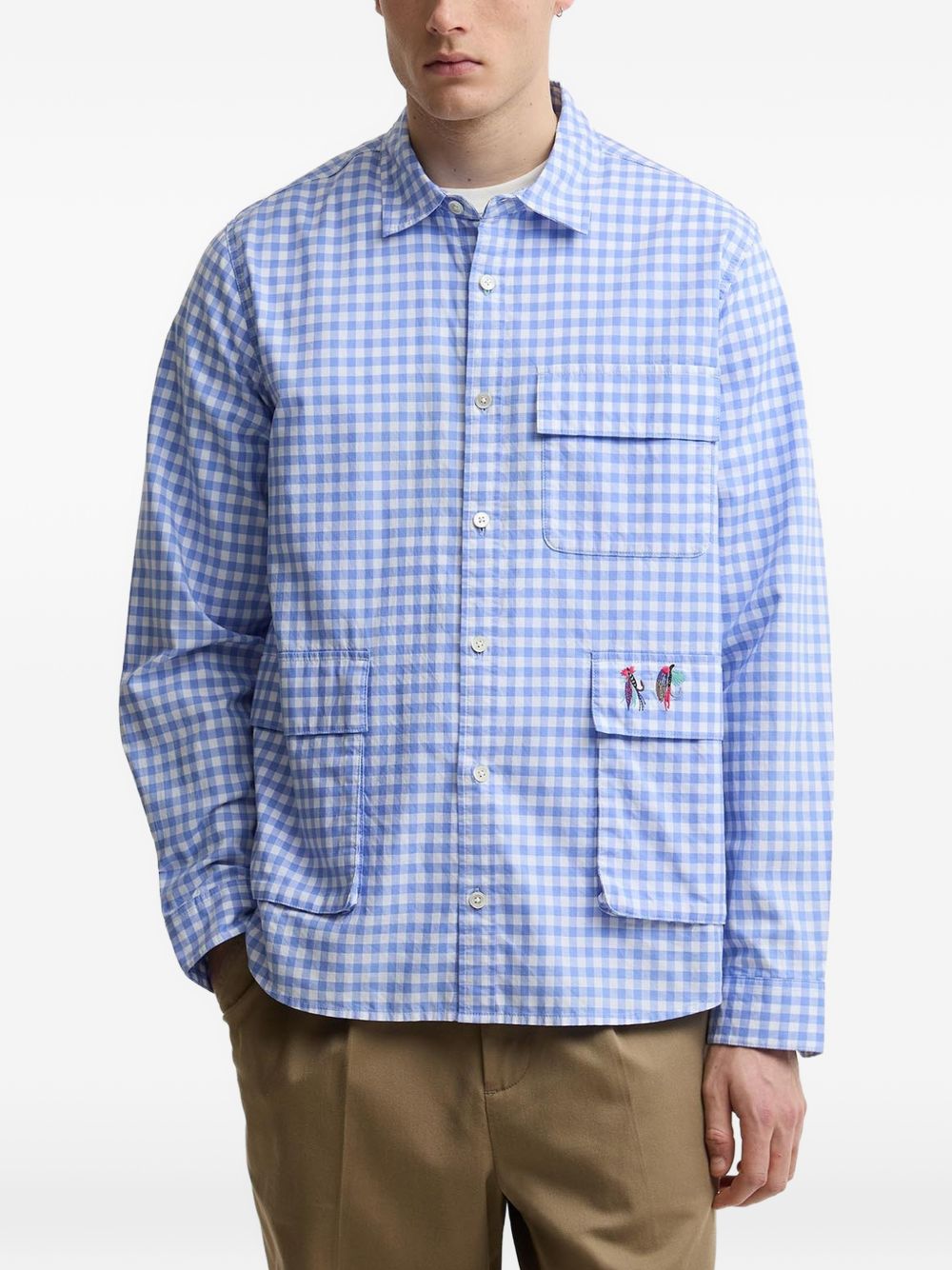 x Paul Smith gingham embroidered-detail shirt