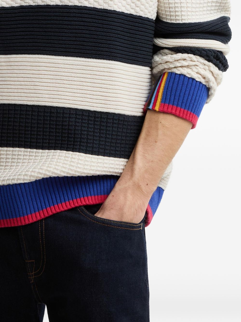 x Paul Smith striped textured sweater