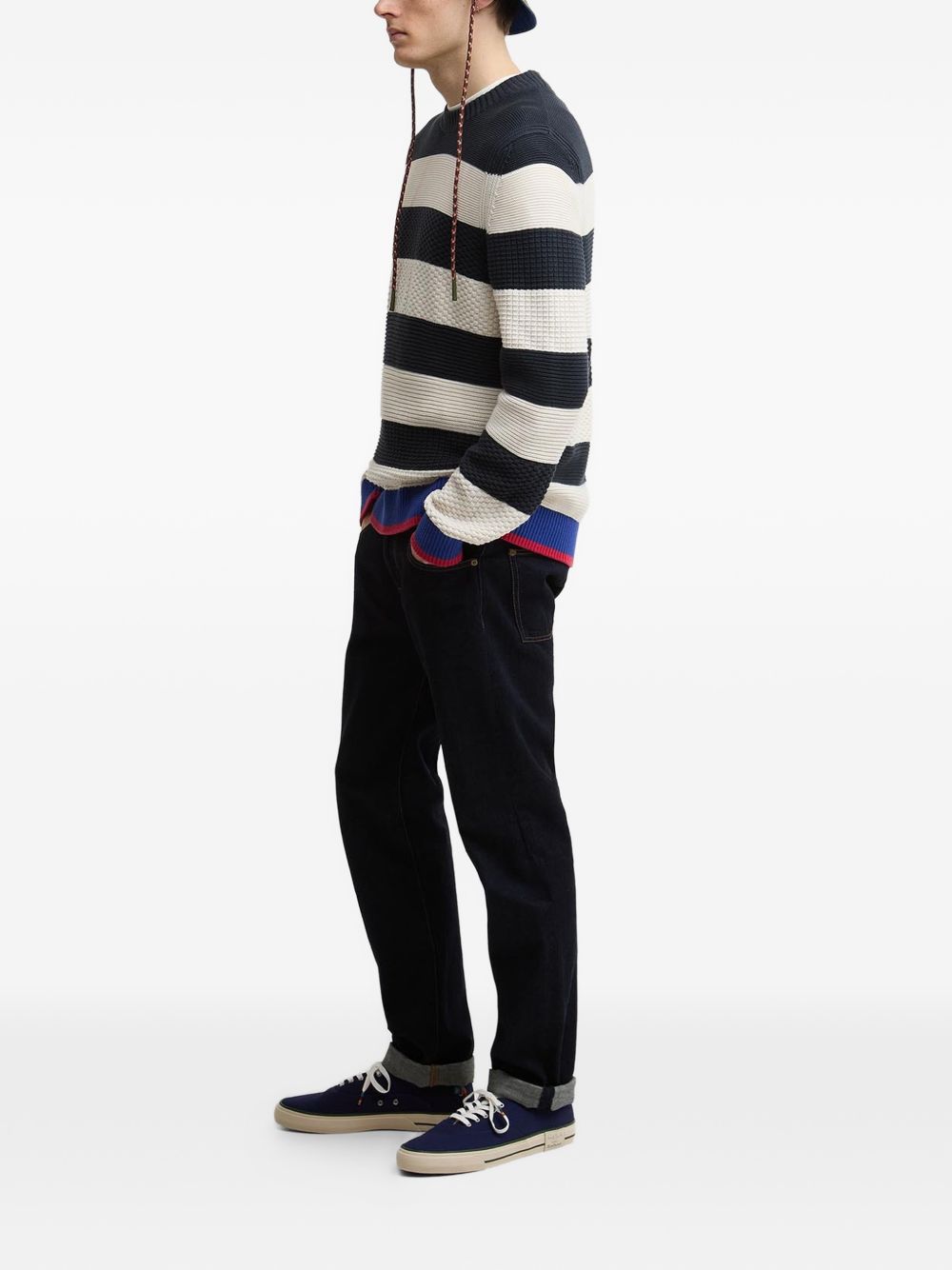 x Paul Smith striped textured sweater
