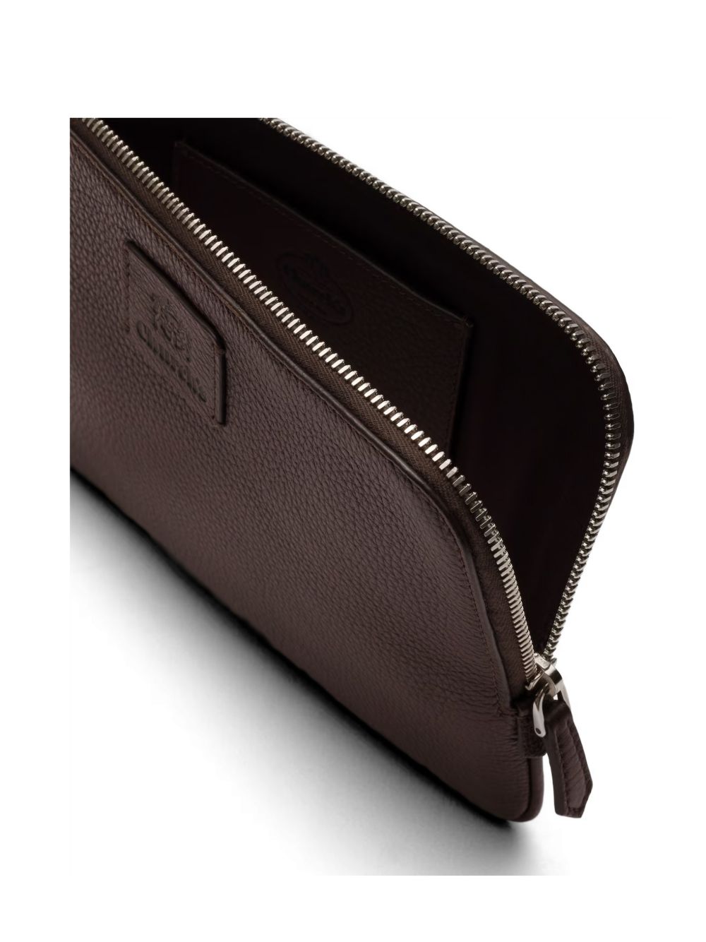 zip leather clutch bag