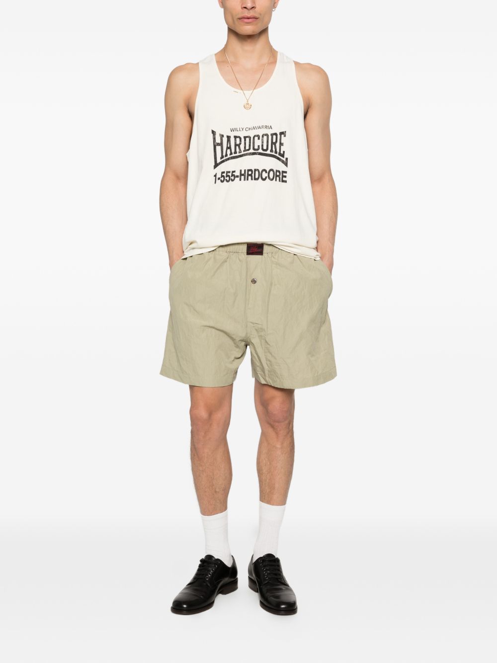 elasticated-waist shorts