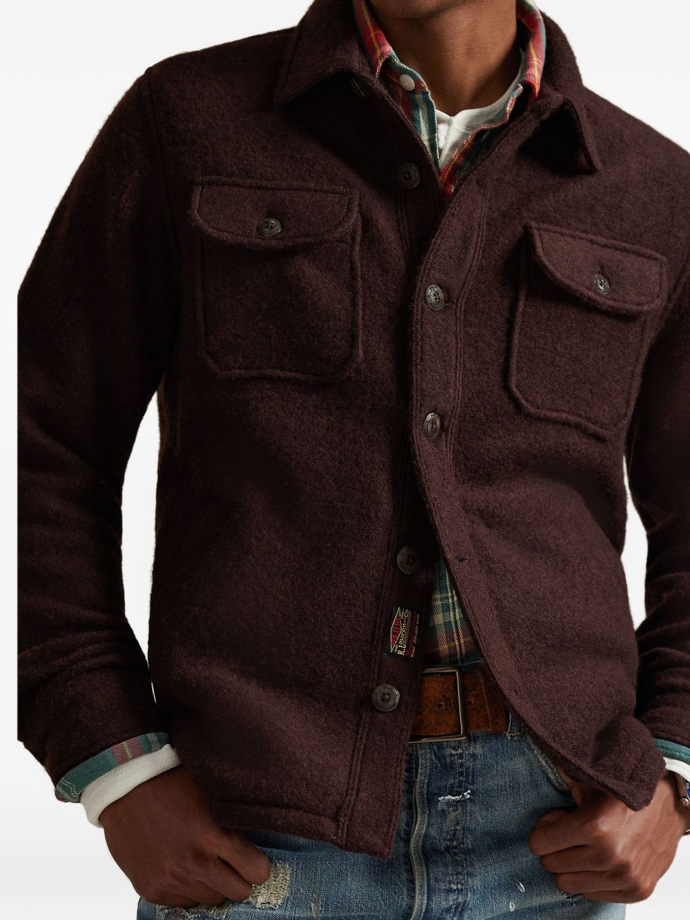 buttoned flap-pocket knitwear