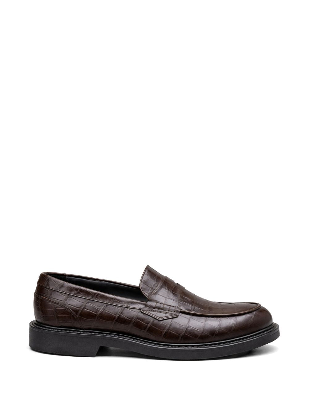 embossed-pattern loafers