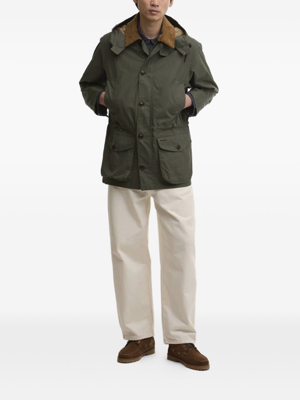 Endurance hooded corduroy-trim jacket
