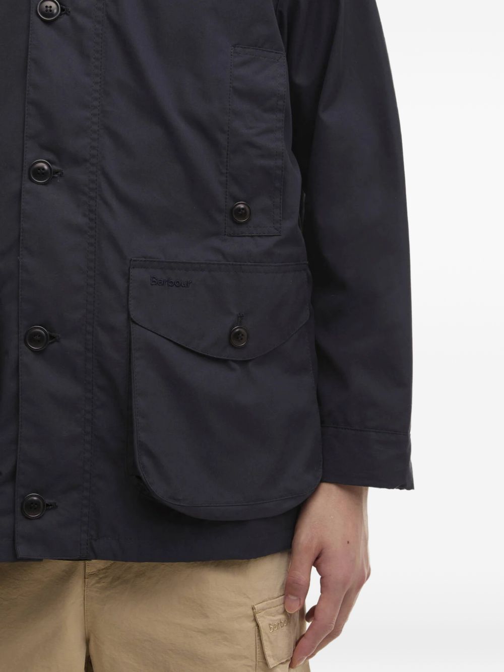 Ventile hooded corduroy-collar jacket