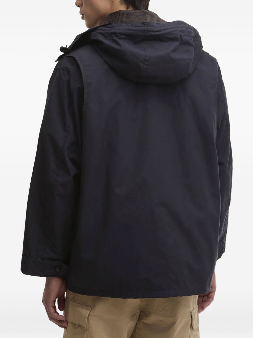 Ventile hooded corduroy-collar jacket