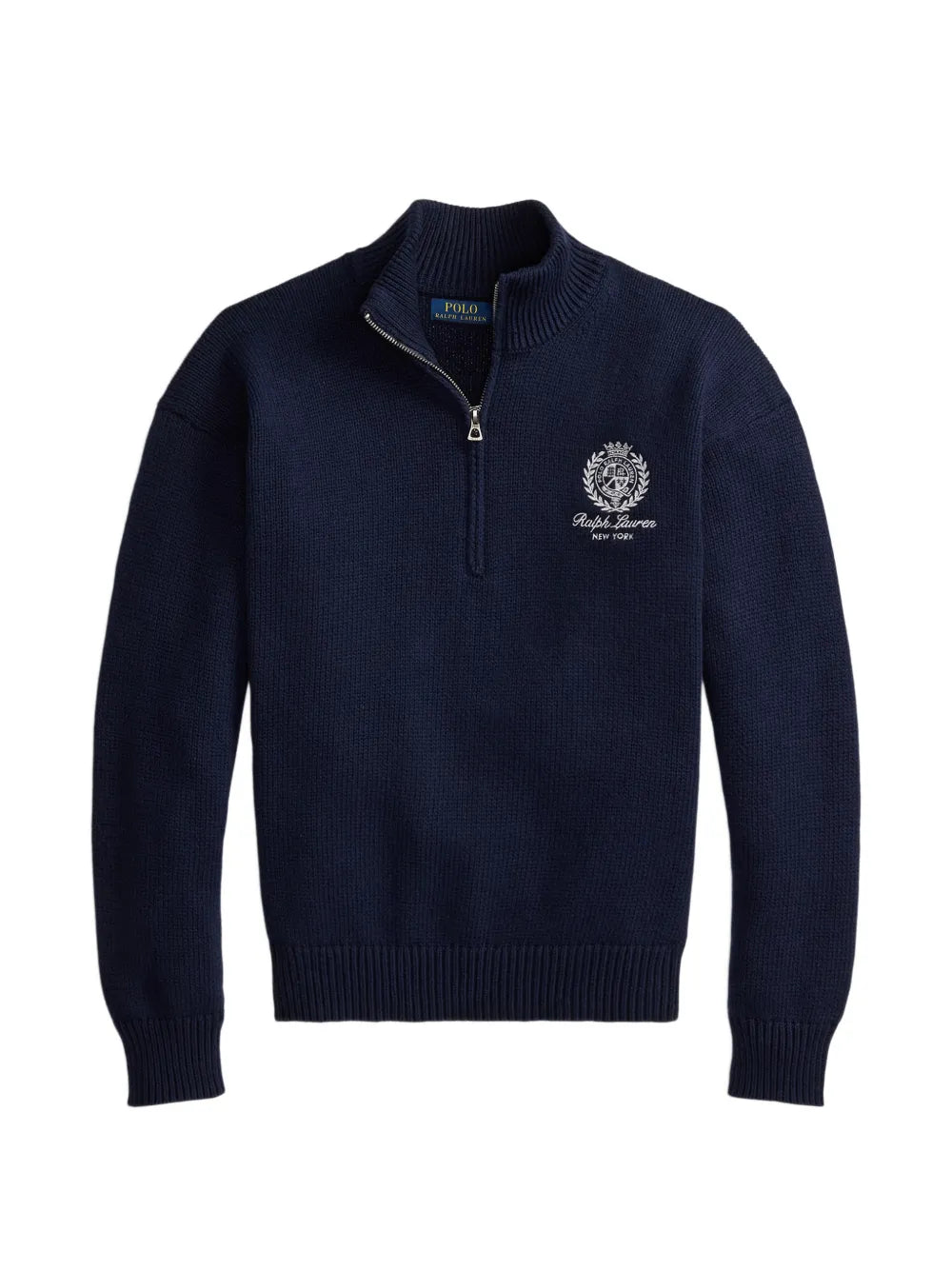 Wimbledon embroidered-logo quarter-zip sweater
