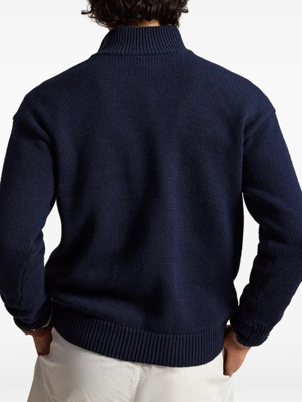 Wimbledon embroidered-logo quarter-zip sweater